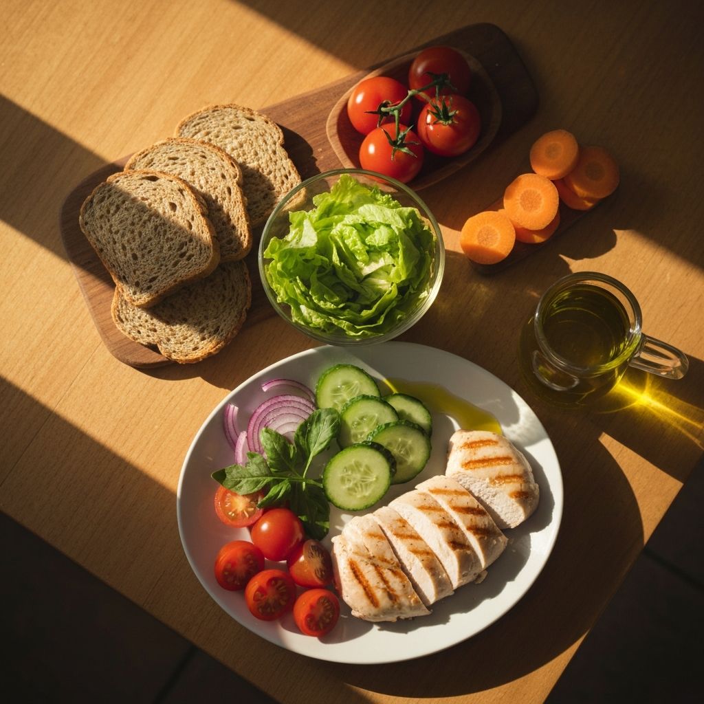 Balanced meal with fresh vegetables and lean protein